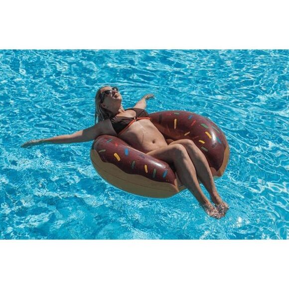 NEW XL 47" Chocolate Donut Swim Ring Pool Float 120cm - Picture 4 of 4